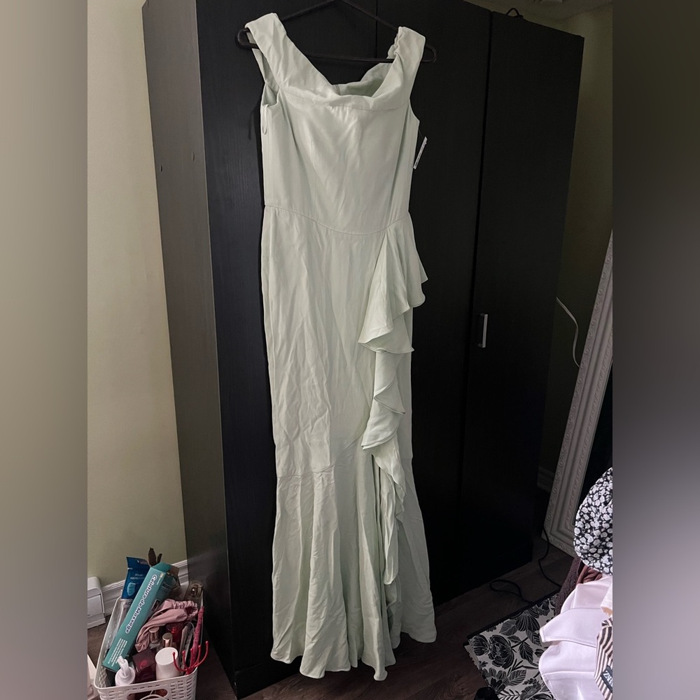 Alexander McQueen Light Green Asymmetrical Dress